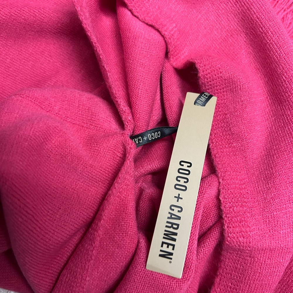 Coco + Carmen Pink Knit Poncho